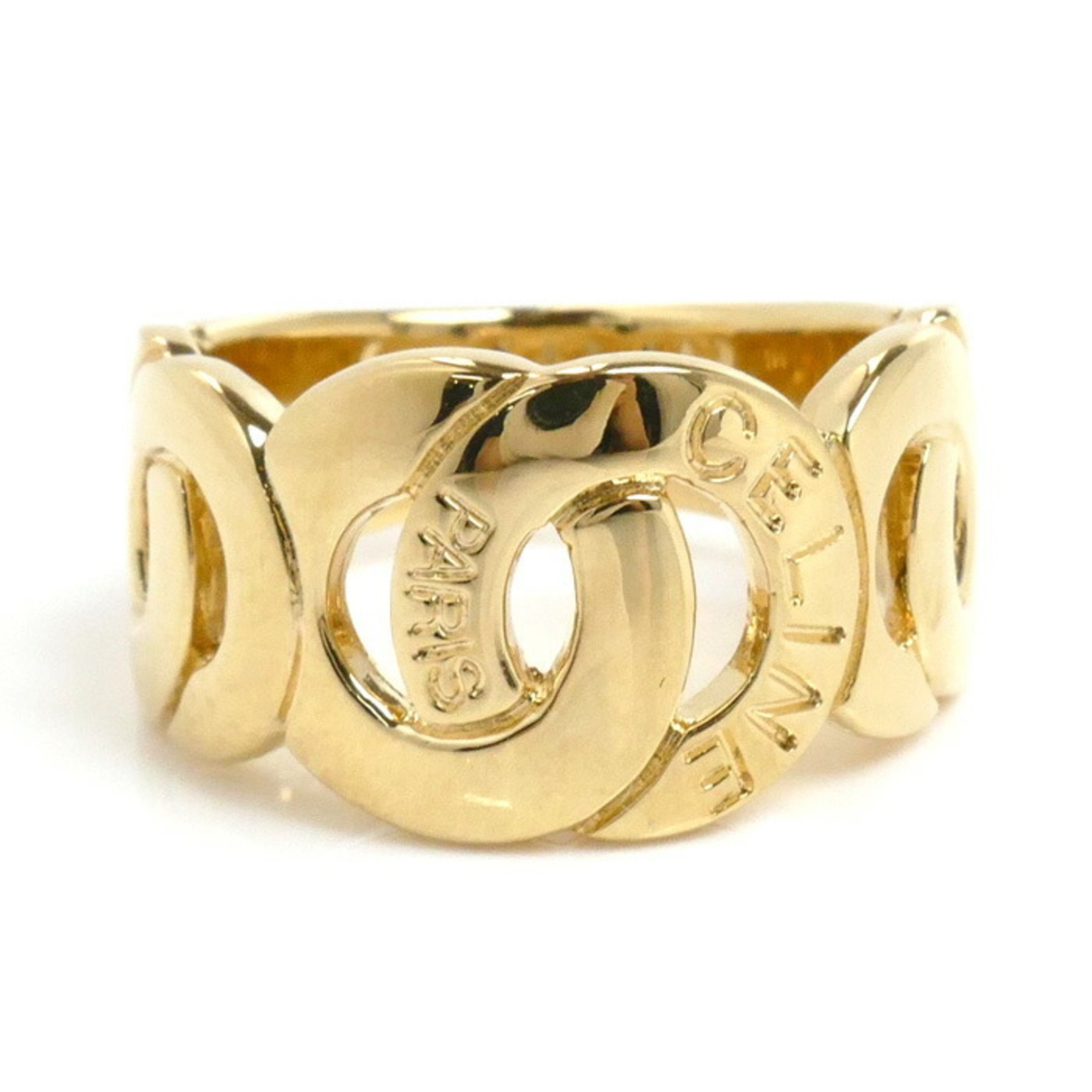 CELINE K18YG Yellow Gold Ring, Size 11.5, 10.1g, Women's