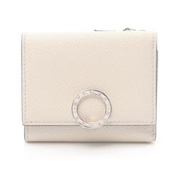 BVLGARI Tri-fold Wallet Leather Women's White