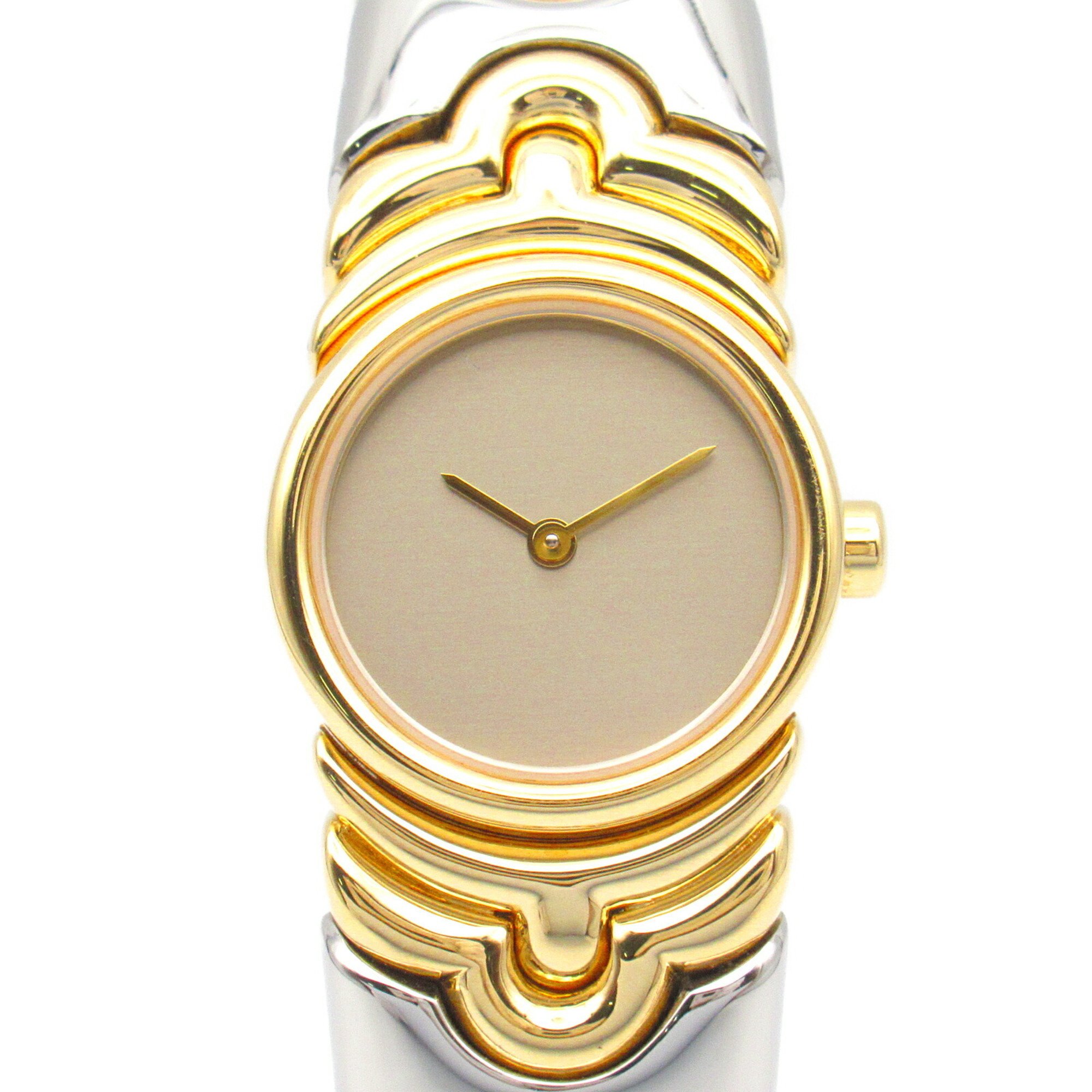 BVLGARI Parentesi Watch K18 (Yellow Gold) Stainless Steel Ladies Grey BJ01