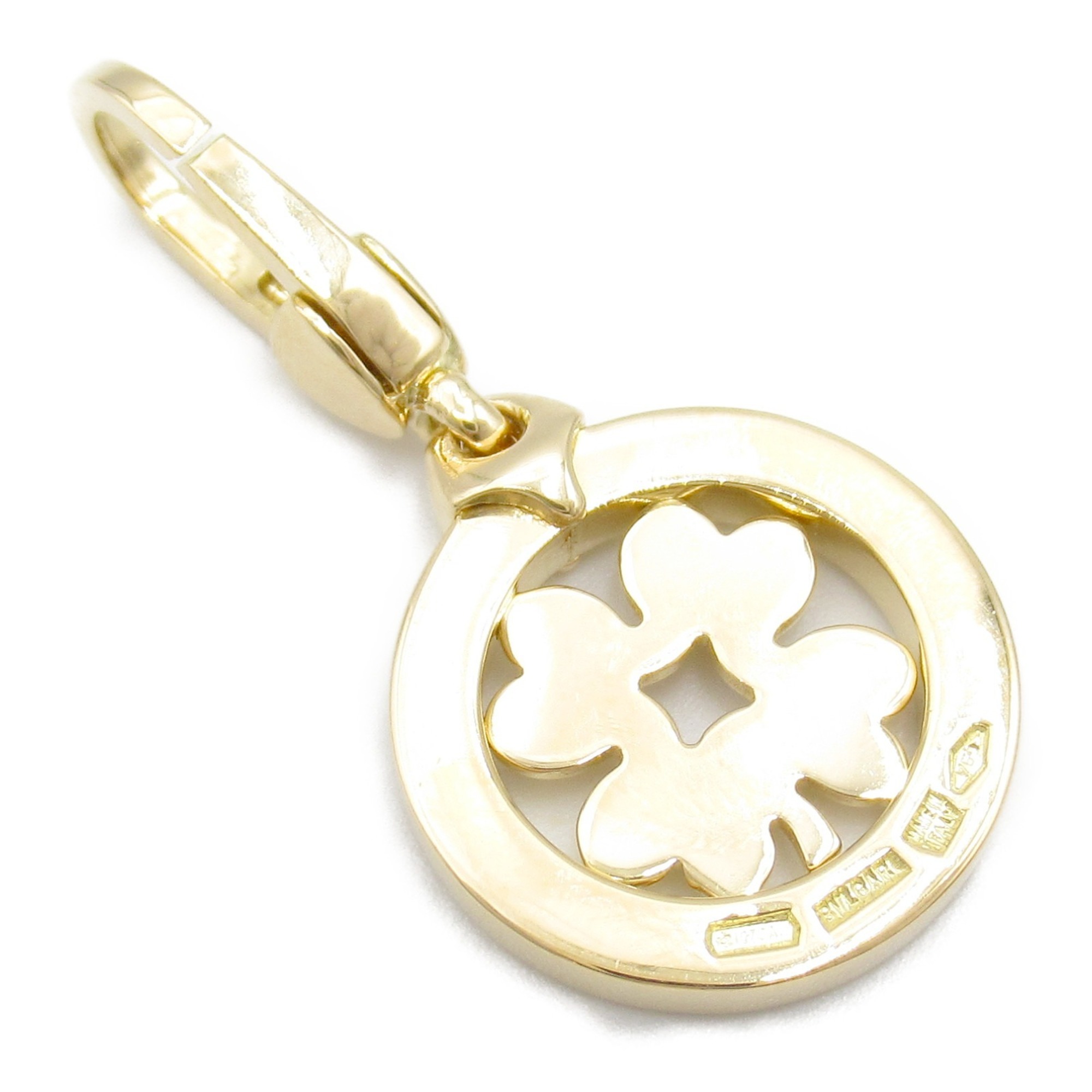 BVLGARI Tondo Clover Charm Top Pendant K18 (Yellow Gold) Women's Gold