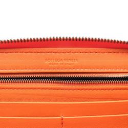 BOTTEGA VENETA Intrecciato Round Long Wallet Leather Men's Women's Orange