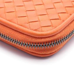 BOTTEGA VENETA Intrecciato Round Long Wallet Leather Men's Women's Orange