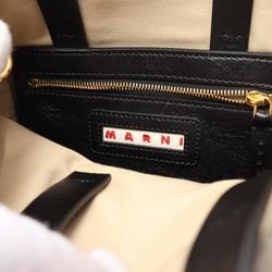 MARNI MUSEO SOFT Handbag Bag Leather Lamb Fur Women's White Black