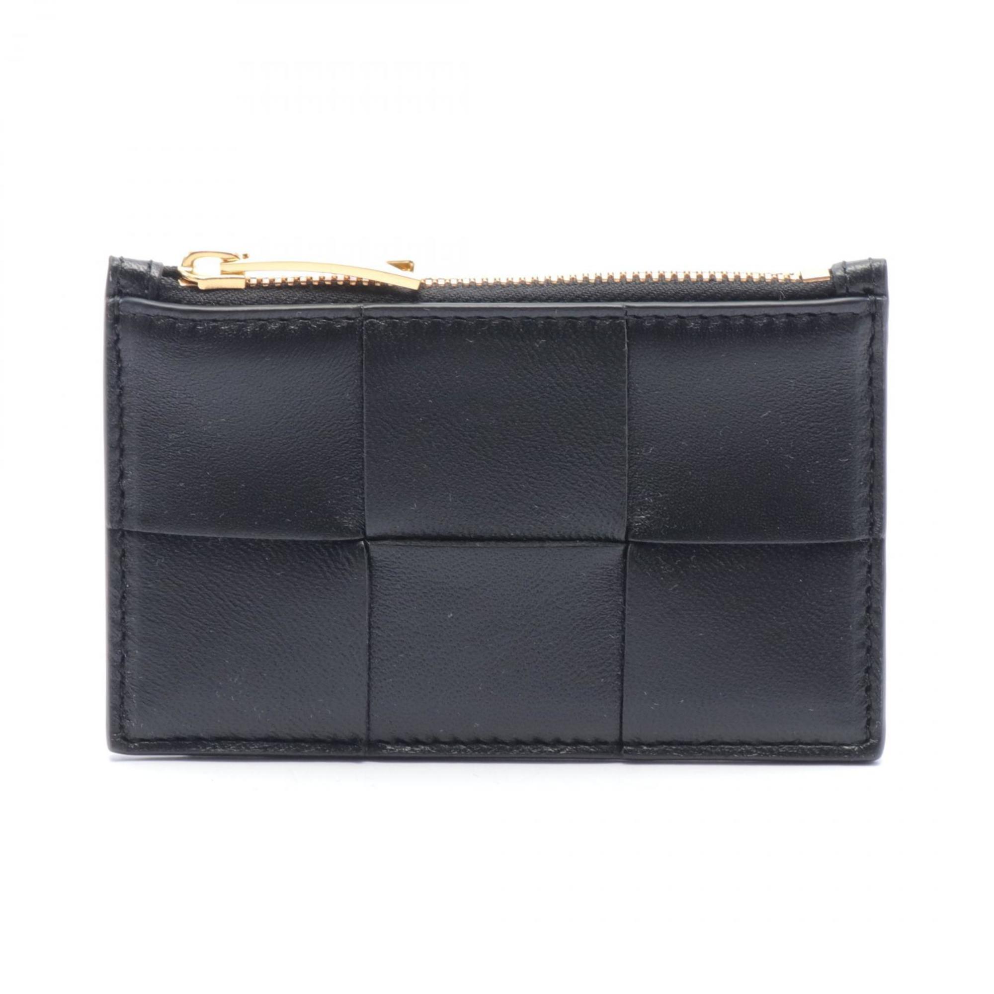 BOTTEGA VENETA Maxi Intrecciato Wallet/Coin Case Wallet Leather Women's Black 681010VCQC48425