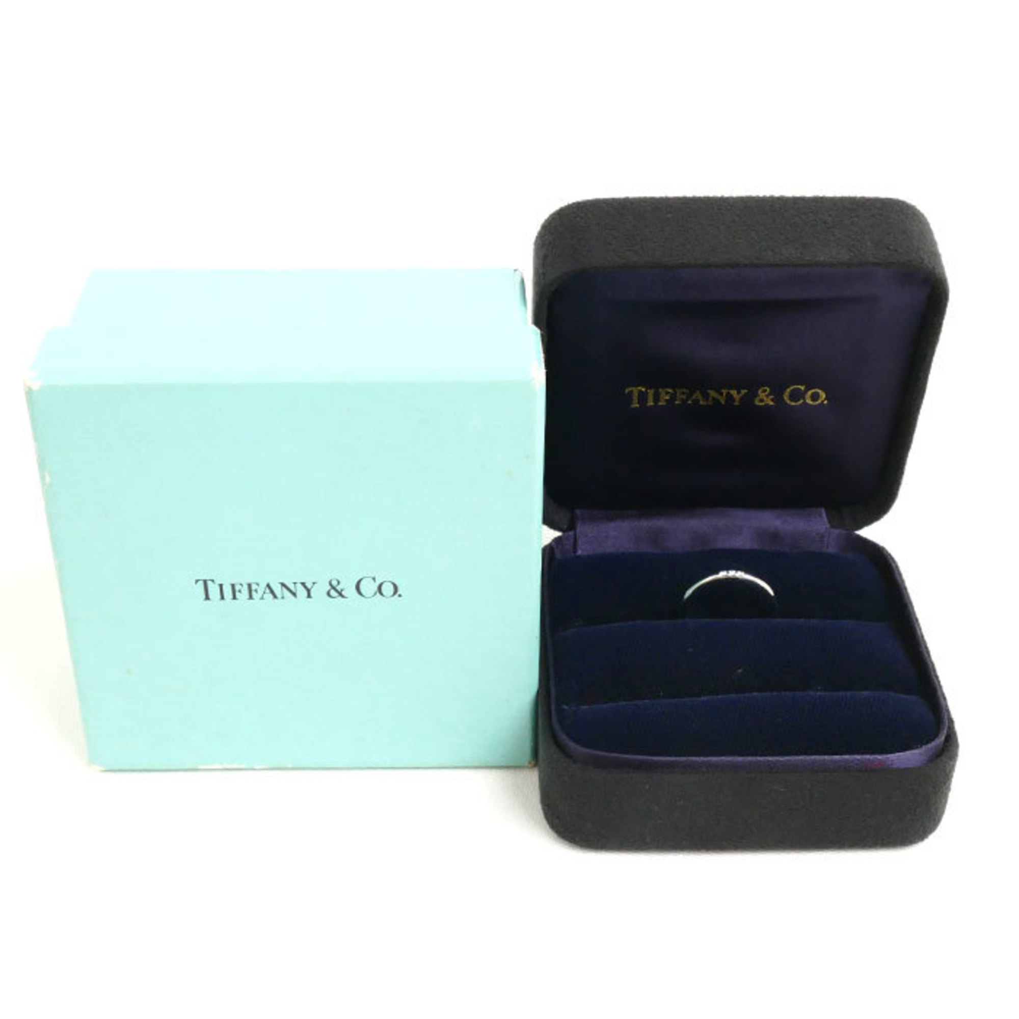 TIFFANY&Co. Tiffany Pt950 Platinum Classic Forever Band Ring 61000879 Diamond Size 9 3.3g Women's