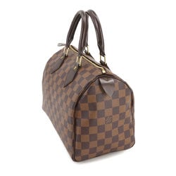 Louis Vuitton Damier Speedy 25 Handbag Ebene Brown N41532 Gold Hardware