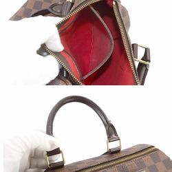 Louis Vuitton Damier Speedy 25 Handbag Ebene Brown N41532 Gold Hardware