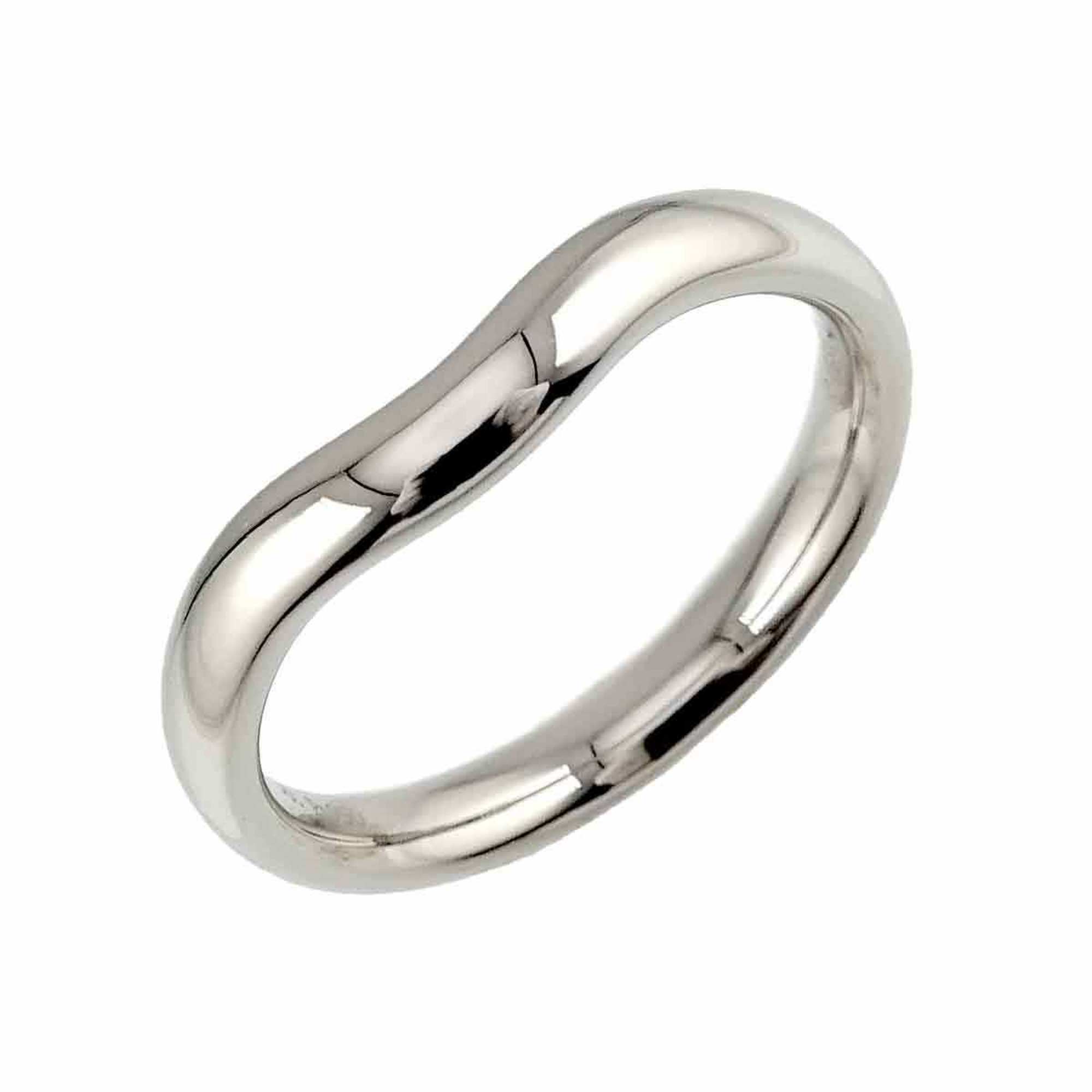 Tiffany & Co. Wide Curved Band Ring Pt Platinum