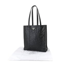 PRADA Nappa Small Leather Black 1BG459 Silver Hardware Tote Bag