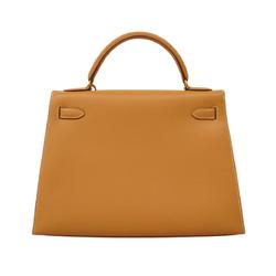 Hermes handbag Kelly 32 □C stamped Cushvel natural ladies