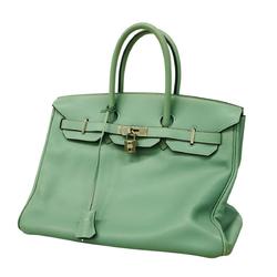 Hermes handbag Birkin 35 □M engraved Swift Ciel Ladies