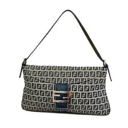 Fendi Zucchino Shoulder Bag Nylon Canvas Navy Women's