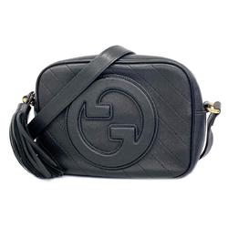 Gucci Shoulder Bag Blondie 742360 Leather Black Women's