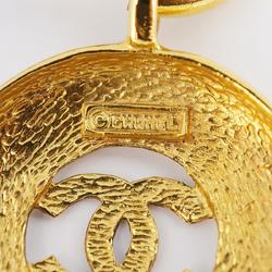 Chanel Necklace Coco Mark Circle GP Plated Gold Women's