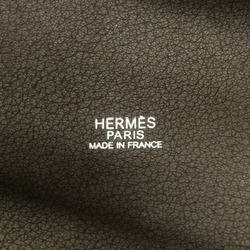 Hermes Handbag Picotin PM □I Stamp Taurillon Clemence Ebène Anise Green Women's