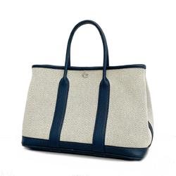 Hermes Tote Bag Garden TPM T Stamp Toile H Navy Women's