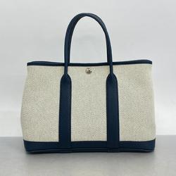 Hermes Tote Bag Garden TPM T Stamp Toile H Navy Women's