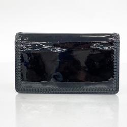 Chanel Long Wallet Patent Leather Black Men's Women's