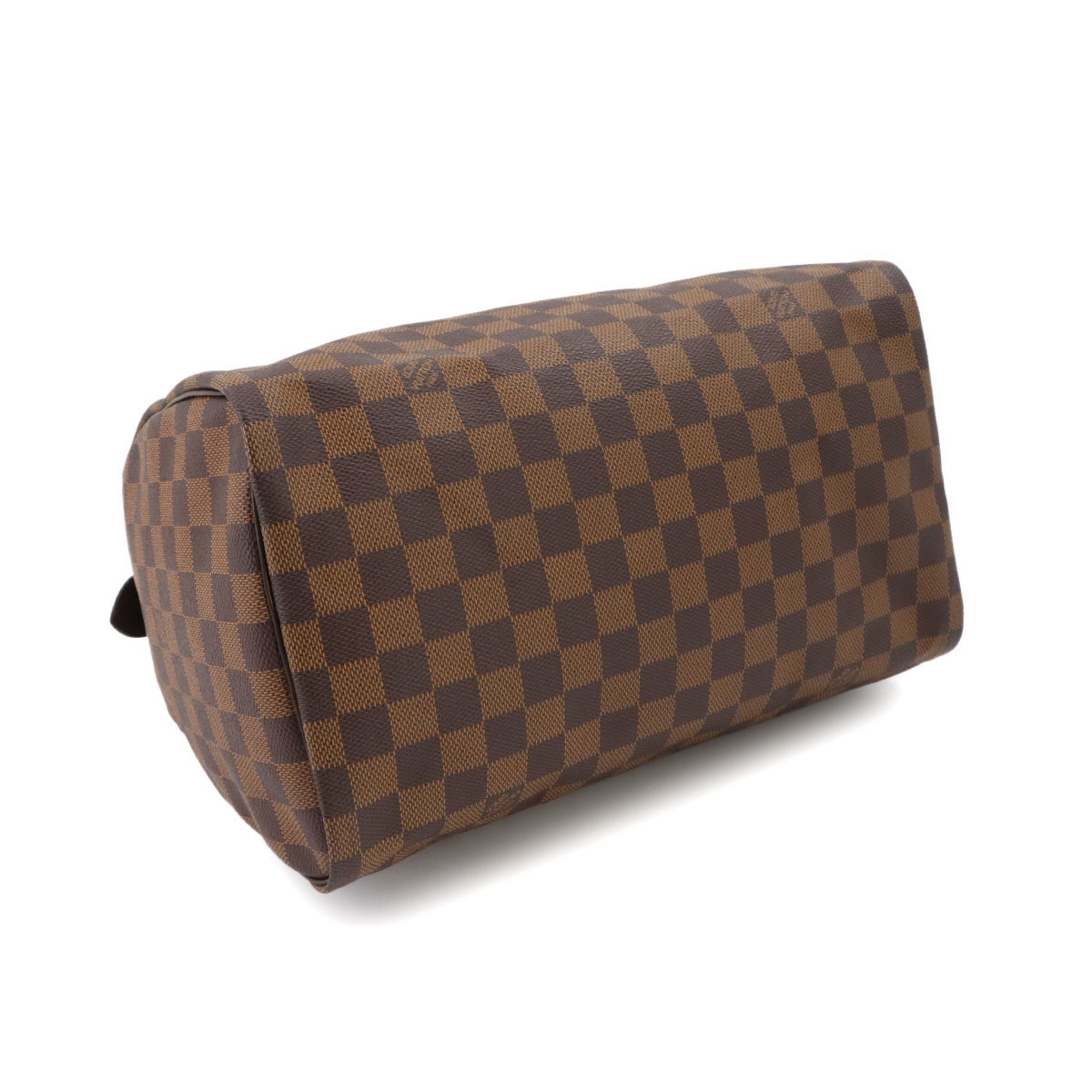 Louis Vuitton Damier Speedy 30 Handbag Ebene Brown N41531 Gold Hardware