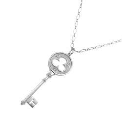 Tiffany & Co. Clover Key Diamond Long Necklace 61cm K18 WG White Gold 750 SV Silver