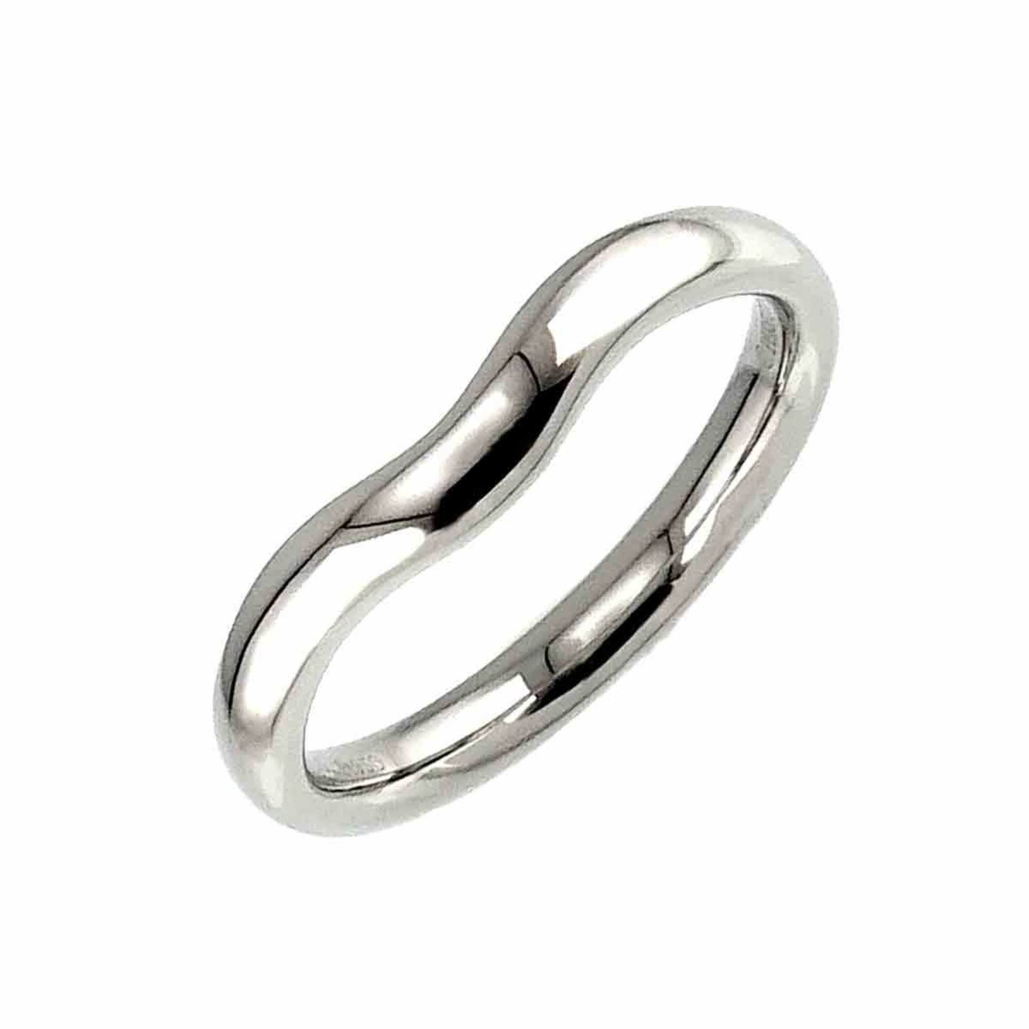 Tiffany & Co. Wide Curved Band Ring Pt Platinum