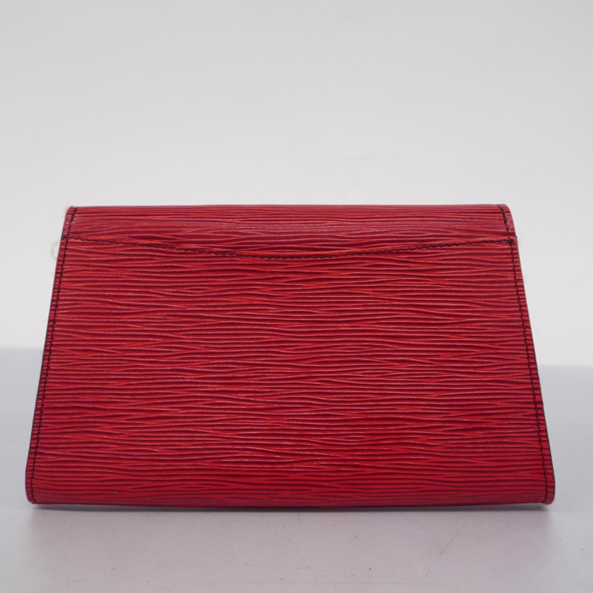 Louis Vuitton Epi Clutch Bag Castilian Red Ladies