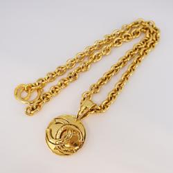 Chanel Necklace Coco Mark Circle GP Plated Gold 94P Women's