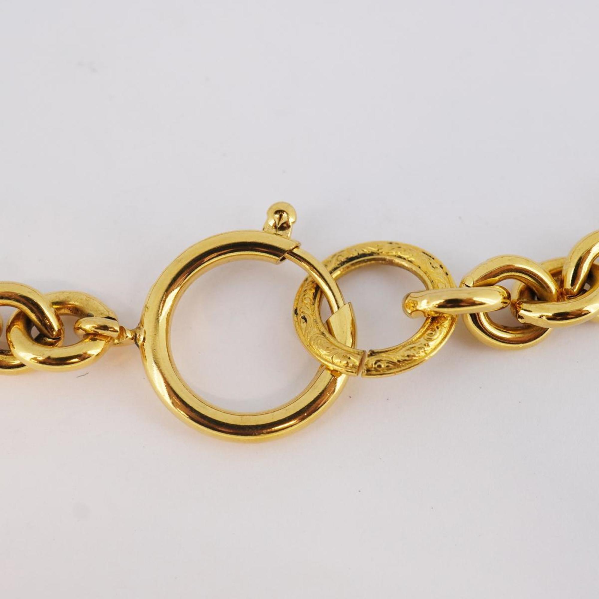 Chanel Necklace Coco Mark Circle GP Plated Gold 94P Women's