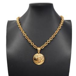 Chanel Necklace Coco Mark Circle GP Plated Gold 94P Women's