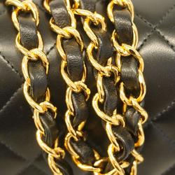 Chanel Shoulder Bag Matelasse Chain Lambskin Black Women's