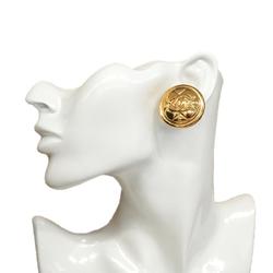 Chanel Earrings Coco Mark Matelasse Circle GP Plated Gold Women's