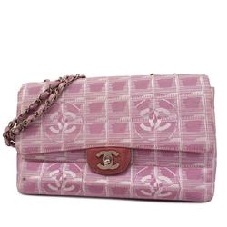 Chanel Shoulder Bag New Travel Nylon Pink Women's