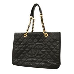 Chanel Shoulder Bag Matelasse Chain Caviar Skin Black Women's