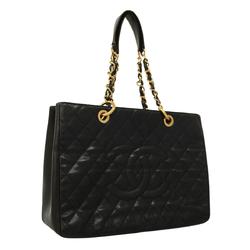 Chanel Shoulder Bag Matelasse Chain Caviar Skin Black Women's