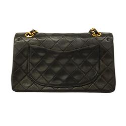 Chanel Shoulder Bag Matelasse W Flap Chain Lambskin Black Women's