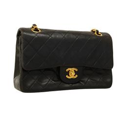 Chanel Shoulder Bag Matelasse W Flap Chain Lambskin Black Women's