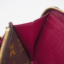 Louis Vuitton Long Wallet Monogram Portefeuille Clemence M60742 Brown Fuchsia Ladies