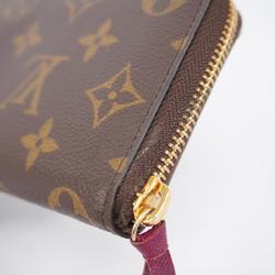 Louis Vuitton Long Wallet Monogram Portefeuille Clemence M60742 Brown Fuchsia Ladies