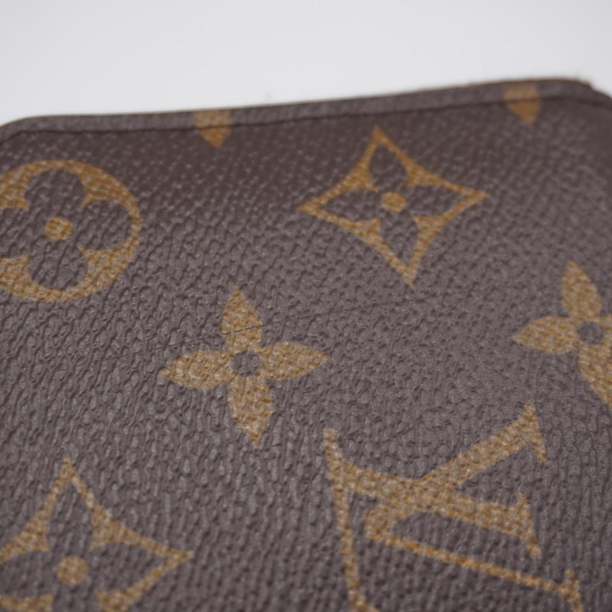 Louis Vuitton Long Wallet Monogram Portefeuille Clemence M60742 Brown Fuchsia Ladies