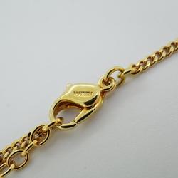 Christian Dior Necklace Oval Rhinestone GP Plated Gold Women's