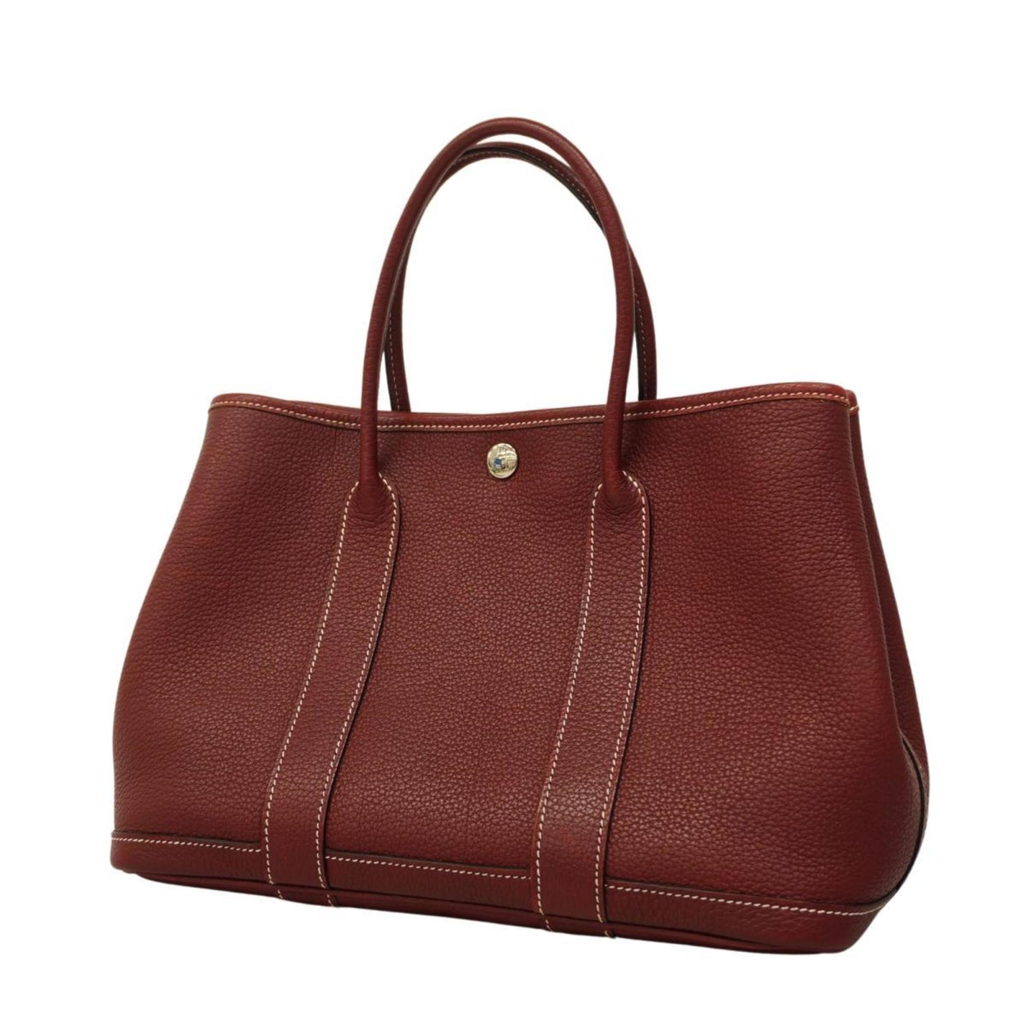 Hermes Tote Bag Garden TPM □M Engraved Negonda Rouge H Women's