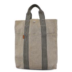 Hermes Tote Bag New Foolt Cabas Canvas Grey Women's