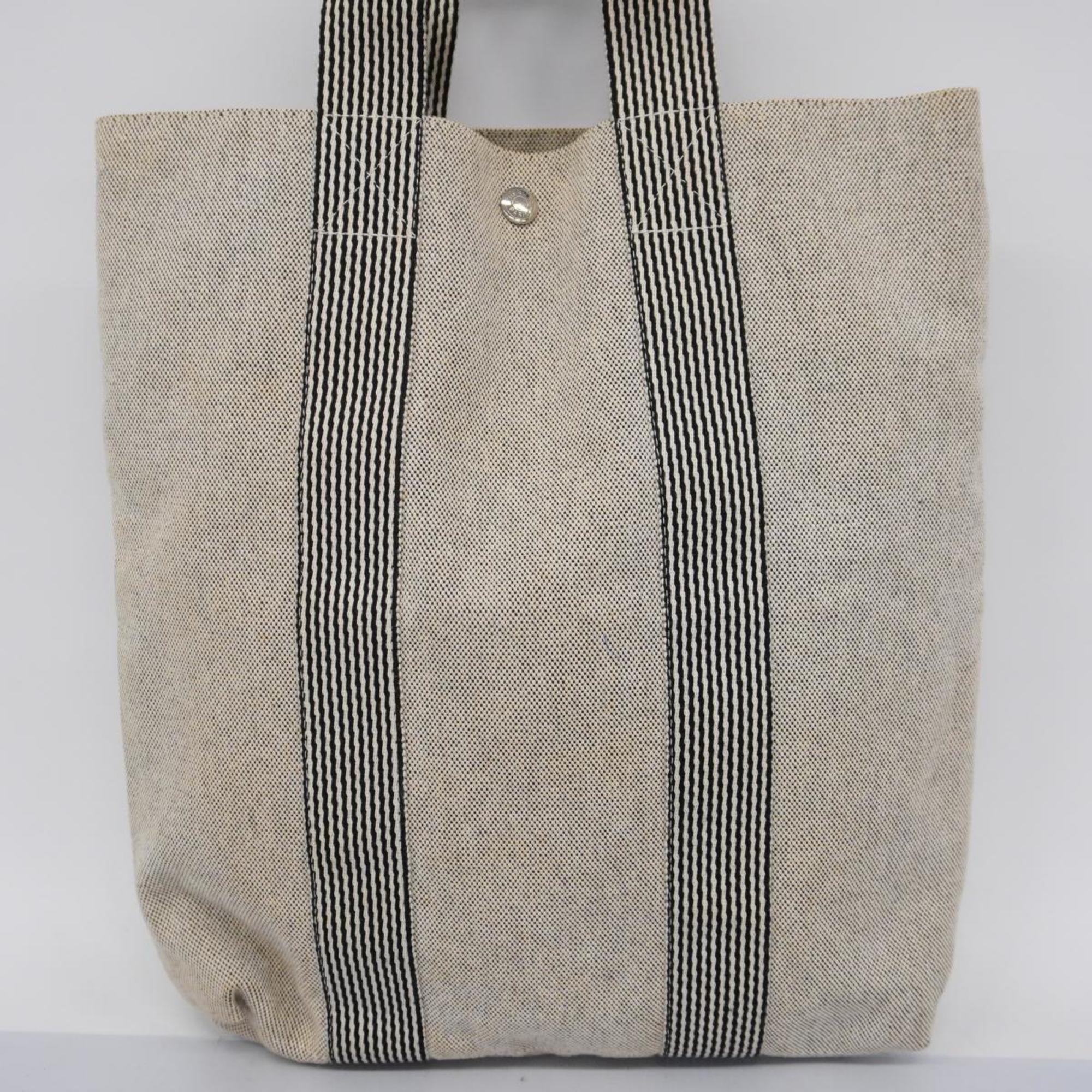 Hermes Tote Bag New Foolt Cabas Canvas Grey Women's