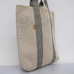 Hermes Tote Bag New Foolt Cabas Canvas Grey Women's