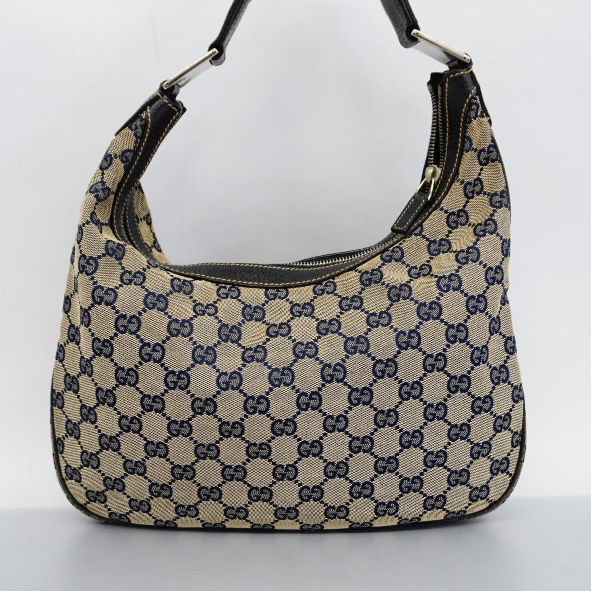 Gucci Shoulder Bag GG Canvas 145757 Navy Women's