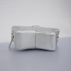 Chanel Pouch Matelasse Leather Silver Women's