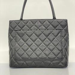 Chanel Tote Bag Reproduction Caviar Skin Black Women's