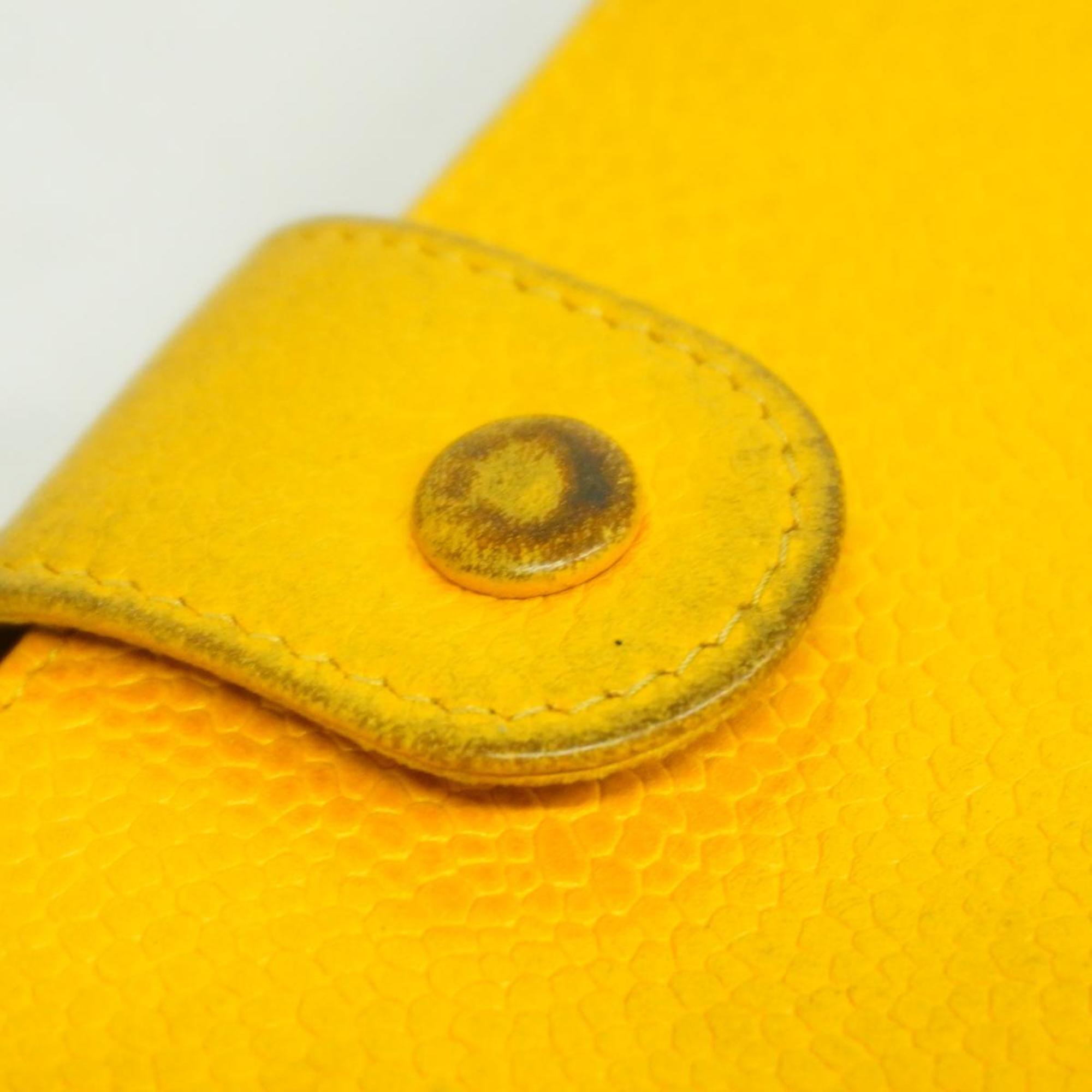 Chanel Wallet Caviar Skin Yellow Women's