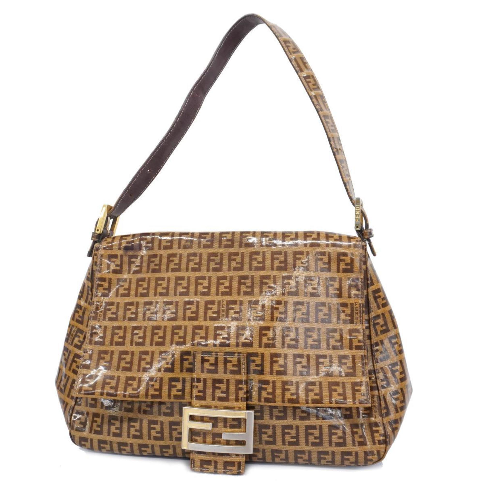 Fendi Shoulder Bag Zucchino Mamma Bucket Brown Women's