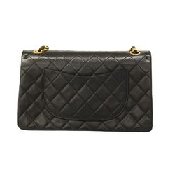 Chanel Shoulder Bag Matelasse W Flap Chain Lambskin Black Women's